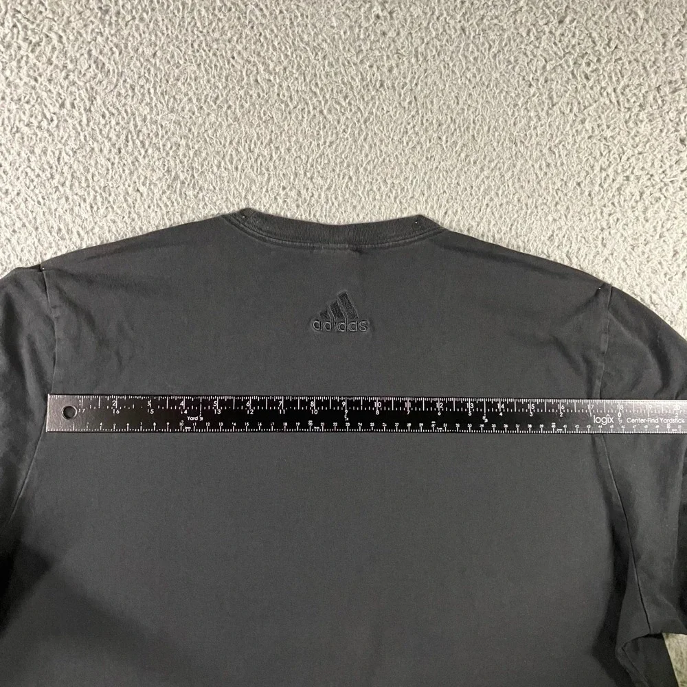 Adidas L/S Shirt Men XL Black Graphic Badge of Sport Logo Tee Baggy Thrashed